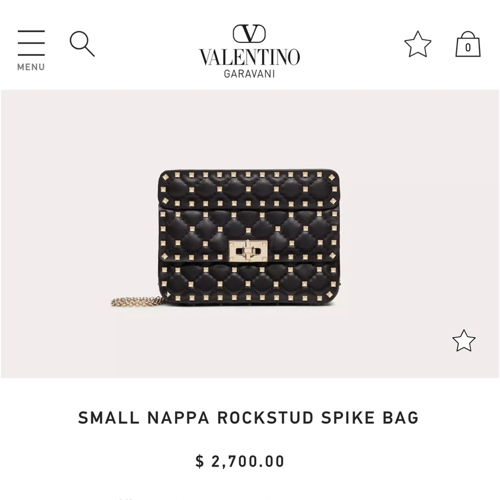Valentino Napa Small Rockstud Spike Bag Small
